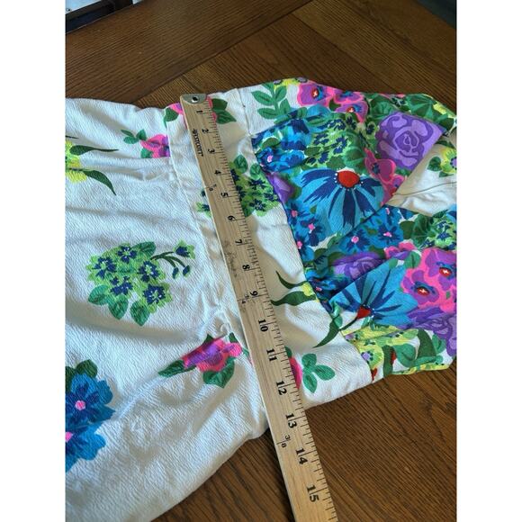 Vintage 1970s Mod Day Glow Neon Floral Retro Maxi Dress Sz Med Sleeveless Groovy - Picture 3 of 10